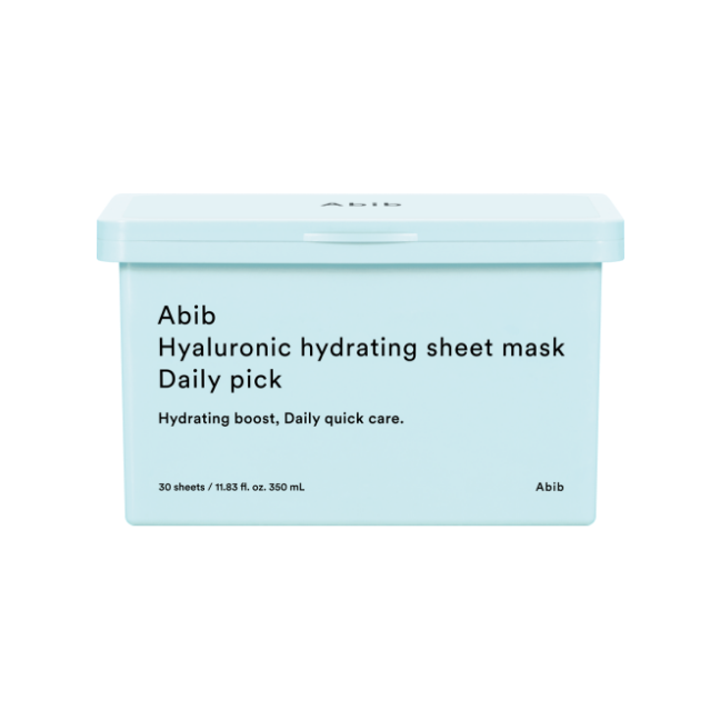 60秒速效護理~ABIB Hyaluronic Hydrating Sheet Mask Daily Pick 透明質酸速補水保濕降溫日用早安面膜 一盒30片裝