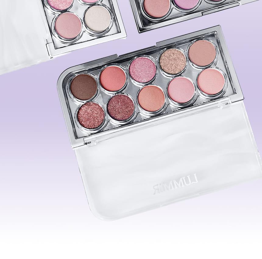 【$0領購🎁送眉筆】自留推介～GlowPick No.1🏆! 星級化妝師iseul研發！LUMMIR Light On Eyes Shadow Palette 10色水光眼影盤(#01-08) - 11PM 08 Moonlit Mauve