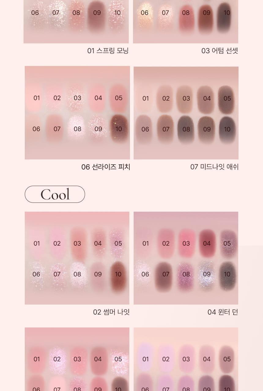 【$0領購🎁送眉筆】自留推介～GlowPick No.1🏆! 星級化妝師iseul研發！LUMMIR Light On Eyes Shadow Palette 10色水光眼影盤(#01-08) - 11PM 08 Moonlit Mauve